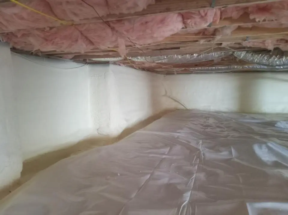 Crawl space encapsulation with closed-cell spray foam for Attic Insulation in Medford