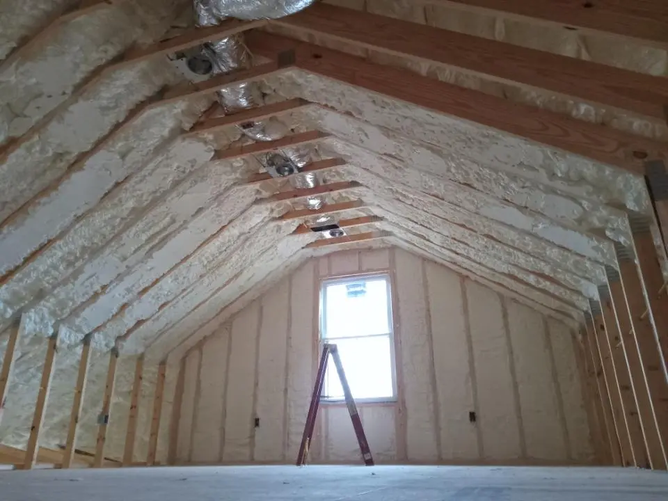 Spray foam roofing application for Crawl Space Insulation project in Medford